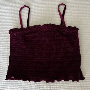 Maroon/red velvet cropped tank. Wild Fable. Size XS.